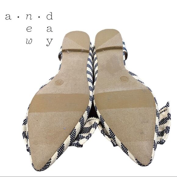 A New Day Women's Striped Canvas Knotted Bow Slip On Flats 7.5 - Picture 5 of 5